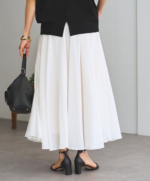 LIVETART（リヴェタート）の「リネン混フレアスカート《LIVETART》（スカート・レディース・ホワイト/ブラック・FREE）」の9枚目の写真