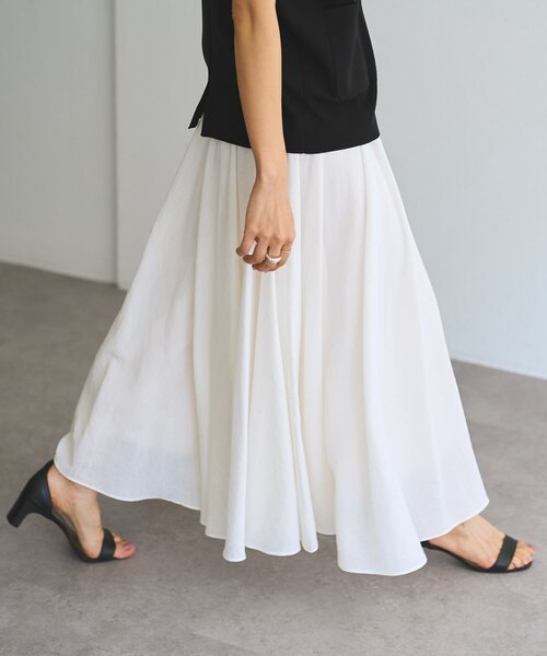 LIVETART（リヴェタート）の「リネン混フレアスカート《LIVETART》（スカート・レディース・ホワイト/ブラック・FREE）」の8枚目の写真