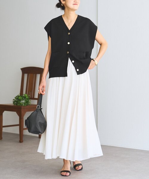 LIVETART（リヴェタート）の「リネン混フレアスカート《LIVETART》（スカート・レディース・ホワイト/ブラック・FREE）」の7枚目の写真