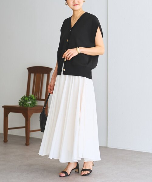 LIVETART（リヴェタート）の「リネン混フレアスカート《LIVETART》（スカート・レディース・ホワイト/ブラック・FREE）」の6枚目の写真