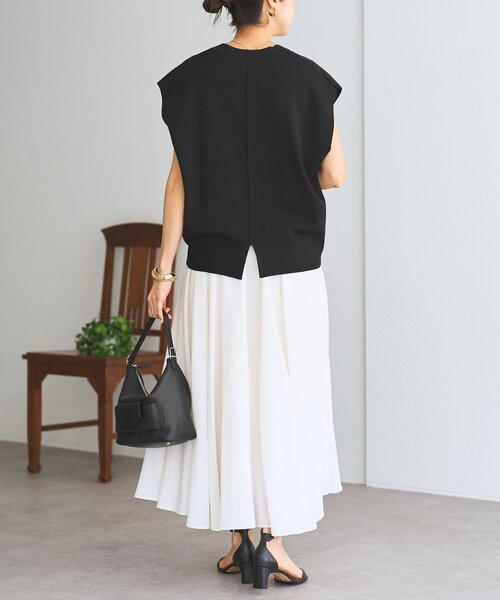 LIVETART（リヴェタート）の「リネン混フレアスカート《LIVETART》（スカート・レディース・ホワイト/ブラック・FREE）」の5枚目の写真