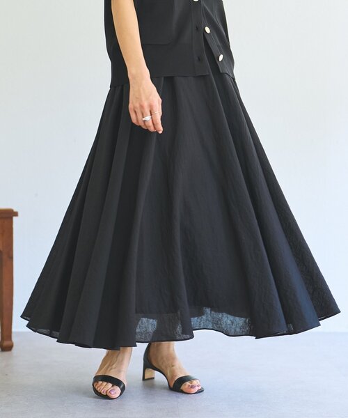 LIVETART（リヴェタート）の「リネン混フレアスカート《LIVETART》（スカート・レディース・ホワイト/ブラック・FREE）」の14枚目の写真