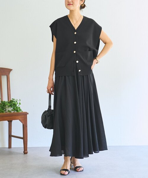 LIVETART（リヴェタート）の「リネン混フレアスカート《LIVETART》（スカート・レディース・ホワイト/ブラック・FREE）」の12枚目の写真