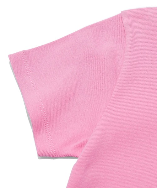 X-girl(エックスガール)の「LOGO JACQUARD HEM S/S TEE(Tシャツ/カットソー・レディース・ブラック/ホワイト/ピンク・S/M)」の13枚目の写真