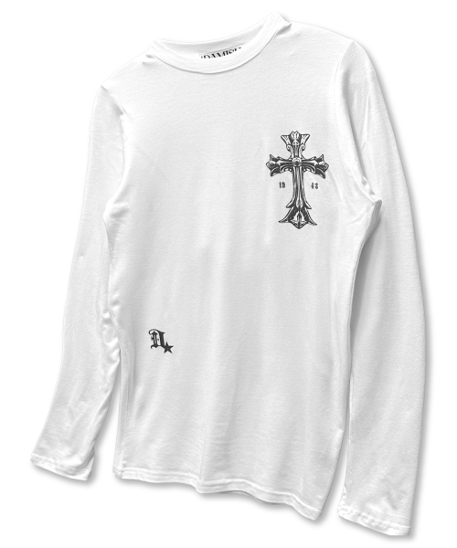 DAMISH(ダミシュ)の「エッセンシャルゴシッククロスロングスリーブ_ホワイト(Tシャツ/カットソー・レディース・ホワイト・SMALL/MEDIUM)」の3枚目の写真