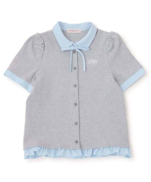 mezzo piano Junior(メゾピアノジュニア)の「ドッキングレイヤードTシャツ(Tシャツ/カットソー・キッズ・グレー/ネイビー・L:160cm/M:150cm/S:140cm)」の14枚目の写真