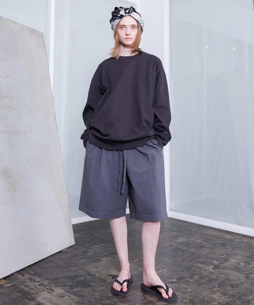 VOAAOV(ヴォアーブ)の「【VOAAOV】HEAVY JERSEY GARMENT DYE L/S T-Shirt(Tシャツ/カットソー・メンズ・ブラック/オリーブ/チャコールグレー/ホワイト・2/1)」の3枚目の写真