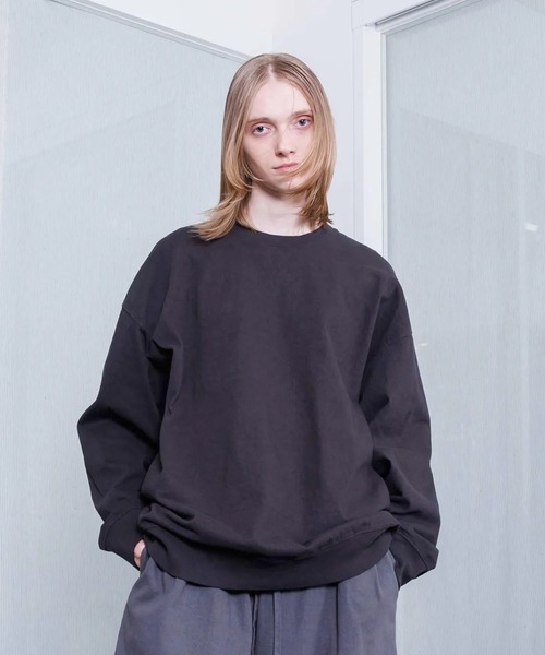 VOAAOV(ヴォアーブ)の「【VOAAOV】HEAVY JERSEY GARMENT DYE L/S T-Shirt(Tシャツ/カットソー・メンズ・ブラック/オリーブ/チャコールグレー/ホワイト・2/1)」の6枚目の写真