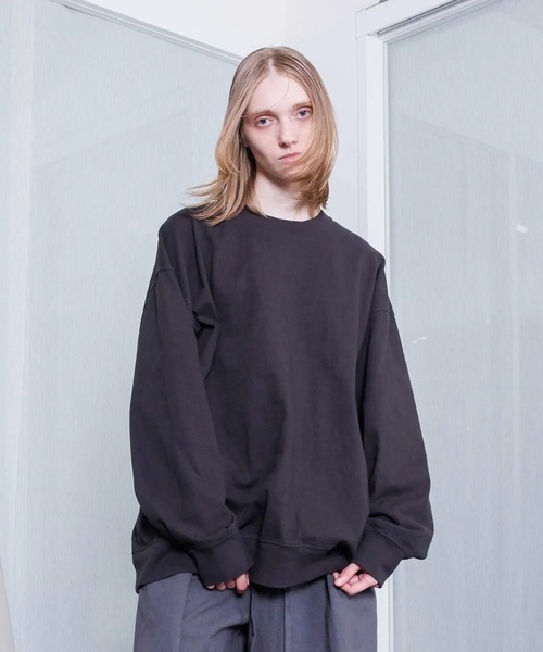 VOAAOV(ヴォアーブ)の「【VOAAOV】HEAVY JERSEY GARMENT DYE L/S T-Shirt(Tシャツ/カットソー・メンズ・ブラック/オリーブ/チャコールグレー/ホワイト・2/1)」の7枚目の写真