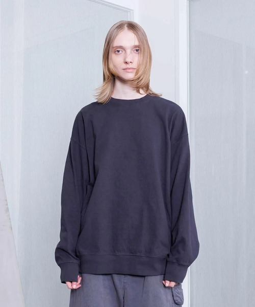 VOAAOV(ヴォアーブ)の「【VOAAOV】HEAVY JERSEY GARMENT DYE L/S T-Shirt(Tシャツ/カットソー・メンズ・ブラック/オリーブ/チャコールグレー/ホワイト・2/1)」の9枚目の写真