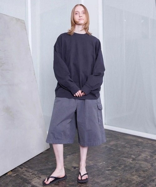 VOAAOV(ヴォアーブ)の「【VOAAOV】HEAVY JERSEY GARMENT DYE L/S T-Shirt(Tシャツ/カットソー・メンズ・ブラック/オリーブ/チャコールグレー/ホワイト・2/1)」の13枚目の写真
