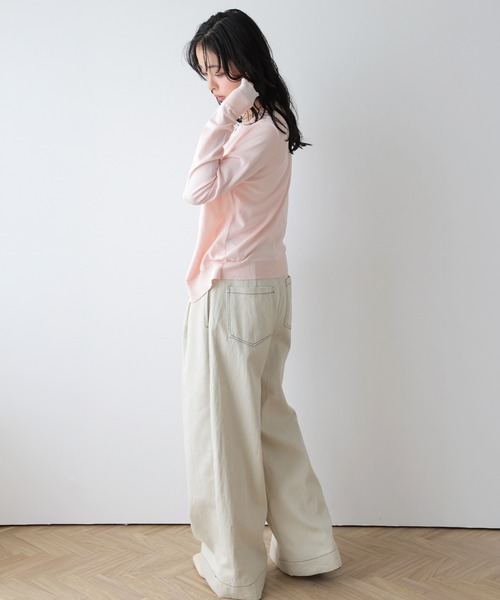 AMELY(エミリー)の「配色レイヤード風カーディガン(カーディガン/ボレロ・レディース・ブラック/ピンク/ネイビー/グレー・フリー)」の16枚目の写真