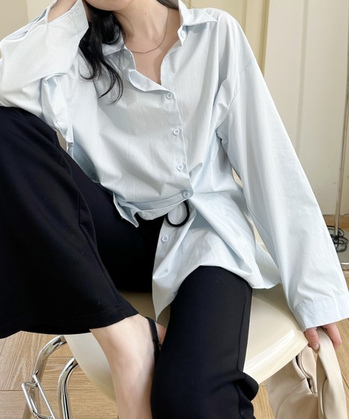 Ada.(エイダ)の「シンプル レギュラーカラー 長袖 シャツ ブラウス(シャツ/ブラウス・レディース・ブルー/パープル/ホワイト・FREE)」の20枚目の写真