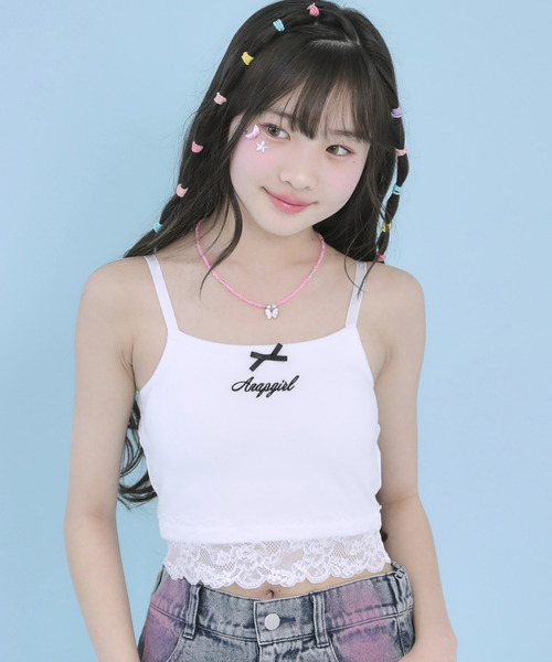 ANAP GiRL（アナップガール）の「裾レース パッド入り キャミソール