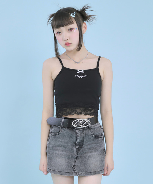 ANAP GiRL（アナップガール）の「裾レース パッド入り キャミソール