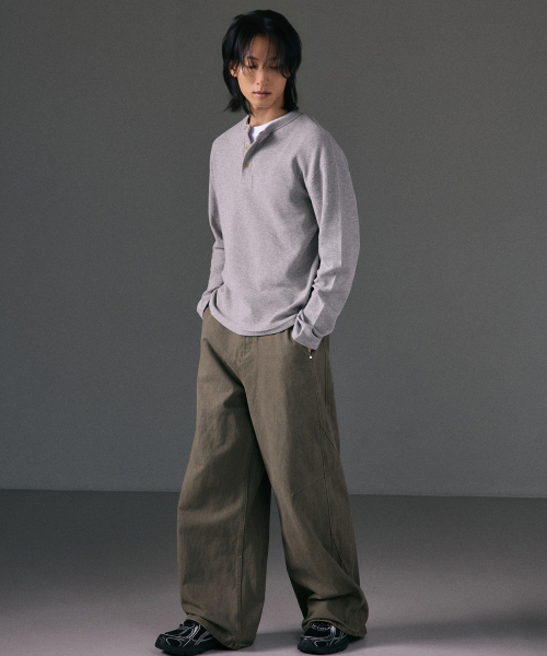 LXT（エルエックスティー）の「ナチュラルウォッシュドコットンワイドストレートパンツ[カーキ]（その他パンツ・レディース・その他・SMALL/MEDIUM/LARGE/X-LARGE/XX-LARGE）」の6枚目の写真