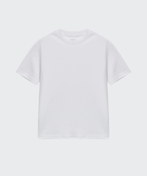 MUSINSA STANDARD KIDS（ムシンサスタンダードキッズ）の「[UVプロテクション] リラックスドクルーネックTシャツ [ホワイト]（Tシャツ/カットソー・レディース・その他・110/120/130/140/150/160）」の3枚目の写真