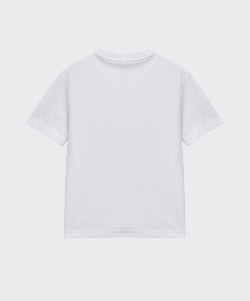 MUSINSA STANDARD KIDS（ムシンサスタンダードキッズ）の「[UVプロテクション] リラックスドクルーネックTシャツ [ホワイト]（Tシャツ/カットソー・レディース・その他・110/120/130/140/150/160）」の4枚目の写真