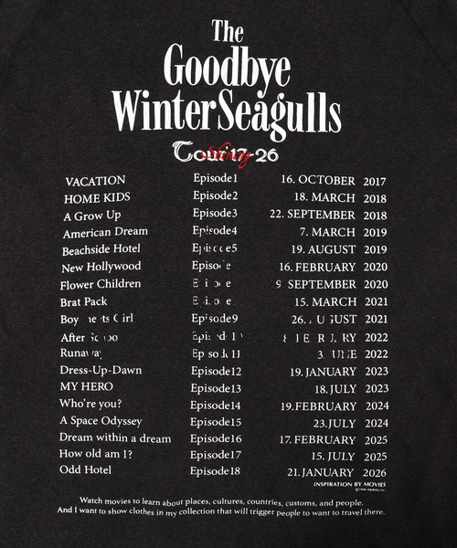 DAIRIKU(ダイリク)の「"The Winter Seaguls" Tour Raglan Tee(Tシャツ/カットソー・メンズ・ブラック・S/M/L)」の8枚目の写真