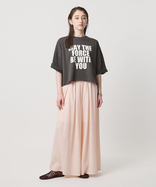sacra プレミアムコットンロゴトップス 定価20900円 長袖Ｔシャツ カットソー ロンＴ 24SS チャコールグレー レディース サクラ【中古】4-0410M♪ SACRA - sacra プレミアムコットンロゴトップス 定価20900円 長袖T