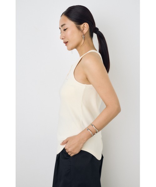 AZUL by moussy(アズールバイマウジー)の「【Dickies×AZUL】ヘンリネークタンクトップ(タンクトップ・レディース・ブラック/オフホワイト/イエロー系その他・FREE)」の7枚目の写真