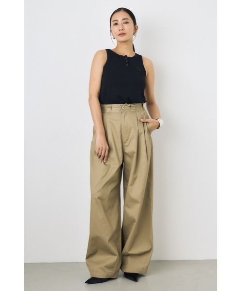 AZUL by moussy(アズールバイマウジー)の「【Dickies×AZUL】ヘンリネークタンクトップ(タンクトップ・レディース・ブラック/オフホワイト/イエロー系その他・FREE)」の20枚目の写真