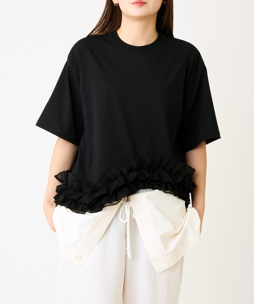 AVIE(アビィ)の「フリルデザインTEE(Tシャツ/カットソー・レディース・キャメル/ブラック・38)」の19枚目の写真