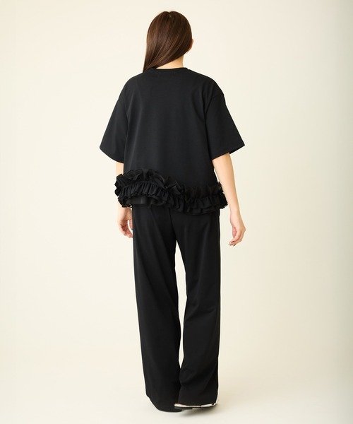 AVIE(アビィ)の「フリルデザインTEE(Tシャツ/カットソー・レディース・キャメル/ブラック・38)」の7枚目の写真