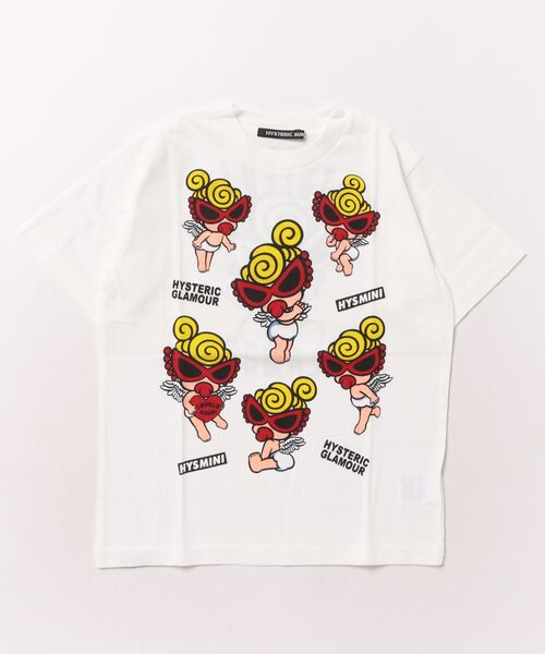 HYSTERIC MINI(ヒステリックミニ)の「ANGEL MINI 半袖Tシャツ(Tシャツ/カットソー・キッズ・ホワイト/レッド・120)」の1枚目の写真
