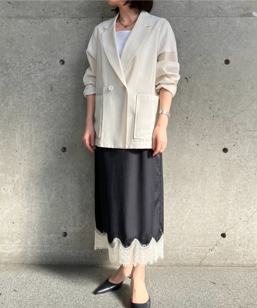 SOFFITTO(ソフィット)の「接触冷感シアージャケット(テーラードジャケット・レディース・オフホワイト/ダークブラウン・FREE)」の18枚目の写真