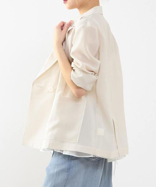 SOFFITTO(ソフィット)の「接触冷感シアージャケット(テーラードジャケット・レディース・オフホワイト/ダークブラウン・FREE)」の16枚目の写真