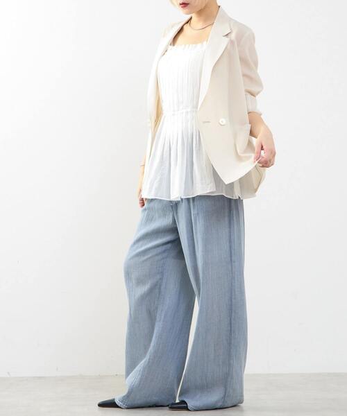 SOFFITTO(ソフィット)の「接触冷感シアージャケット(テーラードジャケット・レディース・オフホワイト/ダークブラウン・FREE)」の13枚目の写真