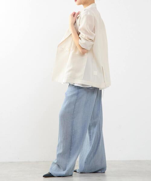 SOFFITTO(ソフィット)の「接触冷感シアージャケット(テーラードジャケット・レディース・オフホワイト/ダークブラウン・FREE)」の10枚目の写真