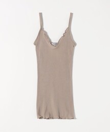 BASIC COTTON（ベーシックコットン）の「BASIC COTTON:〈洗濯機可能〉フリル リブ キャミソール（キャミソール）」