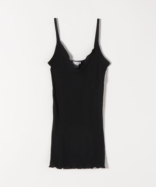 BASIC COTTON（ベーシックコットン）の「BASIC COTTON:〈洗濯機可能〉フリル リブ キャミソール（キャミソール・レディース・ホワイト/ベージュ/ブラック・ONE SIZE）」の2枚目の写真