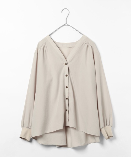 GLOBAL WORK（グローバルワーク）の「UVプロテクトカーデ長袖/645067（カーディガン/ボレロ・レディース・グレイッシュベージュ/ブラウン/ピンク/スミクロ・LARGE/MEDIUM/SMALL）」の3枚目の写真