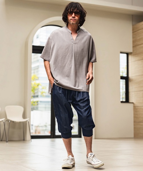 CAMBIO(カンビオ)の「mp14973- Sarouel Cropped Jogger Pants ジョガーパンツ(S68826cmb)(その他パンツ・メンズ・ネイビー/キナリ/スモーク/ブラック・L/M/S)」の20枚目の写真