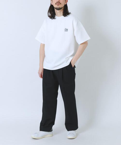 ITEMS URBANRESEARCH(アイテムズ アーバンリサーチ)の「刺繍ジャカードクールタッチ半袖トップス(Tシャツ/カットソー・メンズ・ピンクベージュ/ブラック/ブルー系その他/ホワイト・MEDIUM/LARGE)」の12枚目の写真