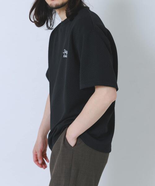 ITEMS URBANRESEARCH(アイテムズ アーバンリサーチ)の「刺繍ジャカードクールタッチ半袖トップス(Tシャツ/カットソー・メンズ・ピンクベージュ/ブラック/ブルー系その他/ホワイト・MEDIUM/LARGE)」の17枚目の写真