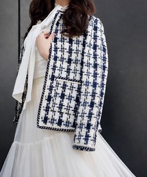 THEODORIC.dy（セオドリックディ）の「クラシックツイード ノーカラージャケット（羽織るだけで品よく）（ノーカラージャケット）」