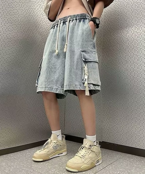 WESTBOY（ウエストボーイ）の「ロープドローコード デニムカーゴショーツ WO26S8PT04（その他パンツ・メンズ・ライトブルー/ブルー・L/M/XL）」の3枚目の写真