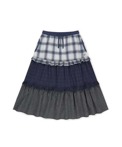 SUNLOVE(サンラブ)の「W Frill Long Skirt(スカート・レディース・ネイビー/ブラック/アイボリー・S/M)」の3枚目の写真