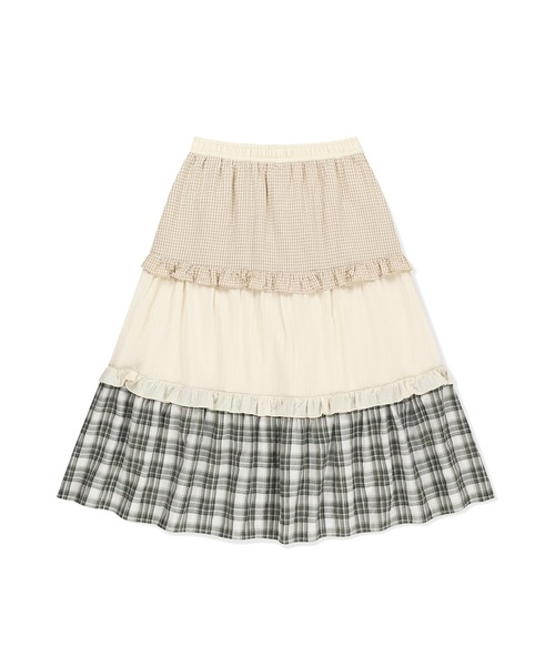 SUNLOVE(サンラブ)の「W Frill Long Skirt(スカート・レディース・ネイビー/ブラック/アイボリー・S/M)」の4枚目の写真