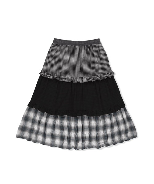 SUNLOVE(サンラブ)の「W Frill Long Skirt(スカート・レディース・ネイビー/ブラック/アイボリー・S/M)」の9枚目の写真