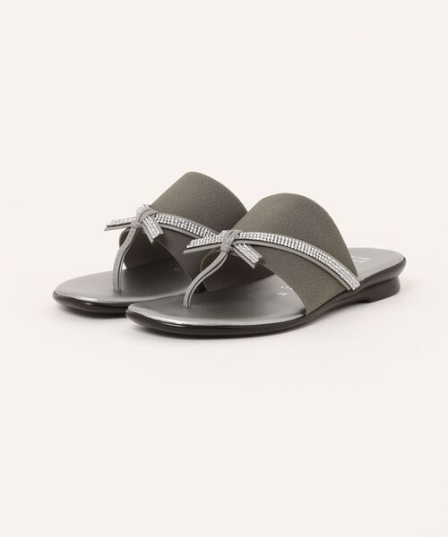 ITALIAN SHOEMAKERS(イタリアンシューメーカー)の「【ITALIAN SHOEMAKERS】ビジューストラップトングサンダル(962326)(サンダル・レディース・シルバー/ブラック/ベージュ・38/36/37/35/39)」の6枚目の写真