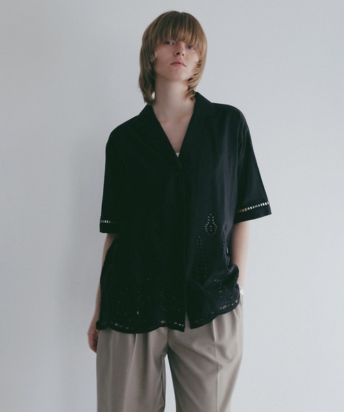MANOF(マノフ)の「CUT WORK LACE SHIRT(シャツ/ブラウス・レディース・ホワイト/ブラック・F)」の12枚目の写真
