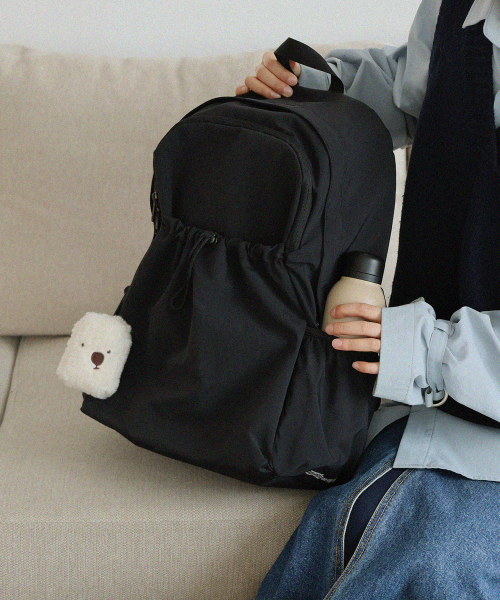 KIMHACHAN（キムハチャン）の「私の旅行メイトコーデュラトラベルバックパック + 人形ティッシュキーホルダー - 3色（バックパック/リュック・レディース・ブラック×カーキ/ホワイト×グレー/カーキブラウン/ホワイト×カーキブラウン/ホワイト×ゴールド/ホワイト×ホワイト・FREE）」の16枚目の写真