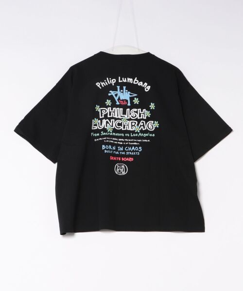 Philip Lumbang(フィリップランバン)の「【Philip Lumbang/フィリップランバン】【ゆったりリラックスフィット】バックプリントTシャツ 綿100% ユニセックス ビッグシルエット ストリート 韓国風 メンズライク(Tシャツ/カットソー・メンズ・ブラック系その他/ホワイト系その他2/ブラック系その他3/グリーン系その他2・LARGE/MEDIUM/X-LARGE)」の5枚目の写真