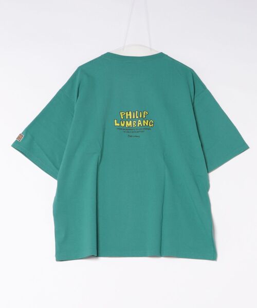 Philip Lumbang(フィリップランバン)の「【Philip Lumbang/フィリップランバン】【ゆったりリラックスフィット】バックプリントTシャツ 綿100% ユニセックス ビッグシルエット ストリート 韓国風 メンズライク(Tシャツ/カットソー・メンズ・ブラック系その他/ホワイト系その他2/ブラック系その他3/グリーン系その他2・LARGE/MEDIUM/X-LARGE)」の6枚目の写真