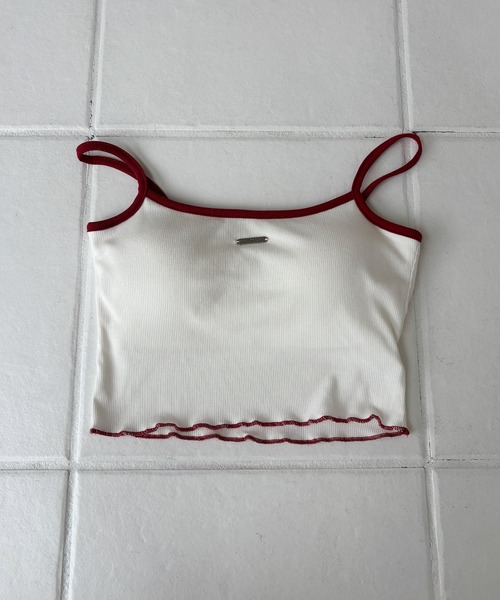 frunco(フランコ)の「カップ付きパイピングブラトップス(Tシャツ/カットソー・レディース・グレー/ホワイト/ブラック・FREE)」の9枚目の写真